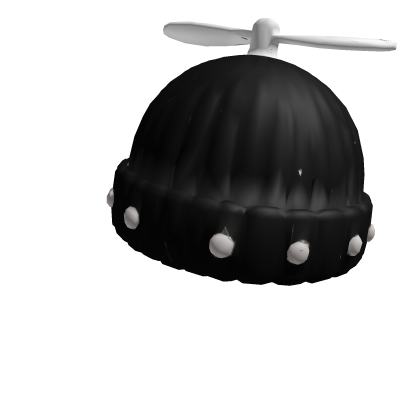 Black Grunge Propeller Beanie w/ Silver Studs Y2K