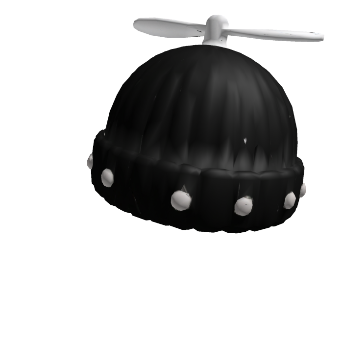 Black Grunge Propeller Beanie w/ Silver Studs Y2K