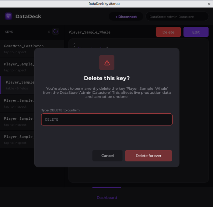 DataDeck — DataStore Manager preview 4
