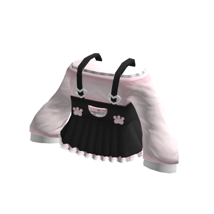 ♡ : soft cat overalls sweater┊pink