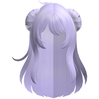 fluffy anime messy buns long hair purple