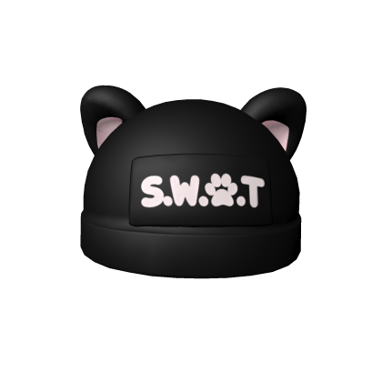 Soft SWAT kitty beanie black