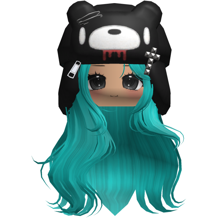 Fuzzy Bear Ushanka Flowy Long Hair (Aqua Teal)
