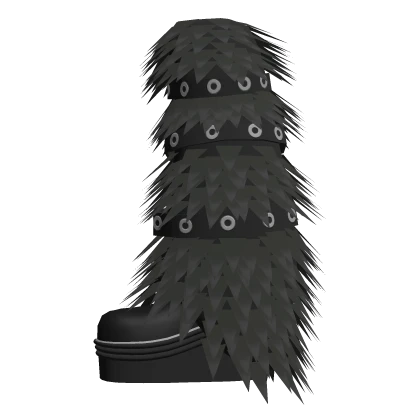 Y2k Cool Fur Boots (Black) - Left Shoe Accessory | Roblox Item