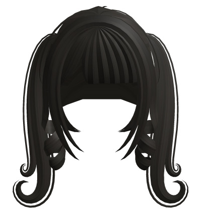 Cute Kawaii Curly Long Pigtails in Dark Brown Roblox item