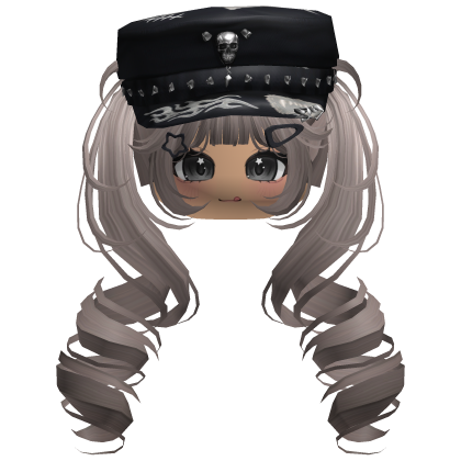Ash Skull Y2K Cap Twirly Hair