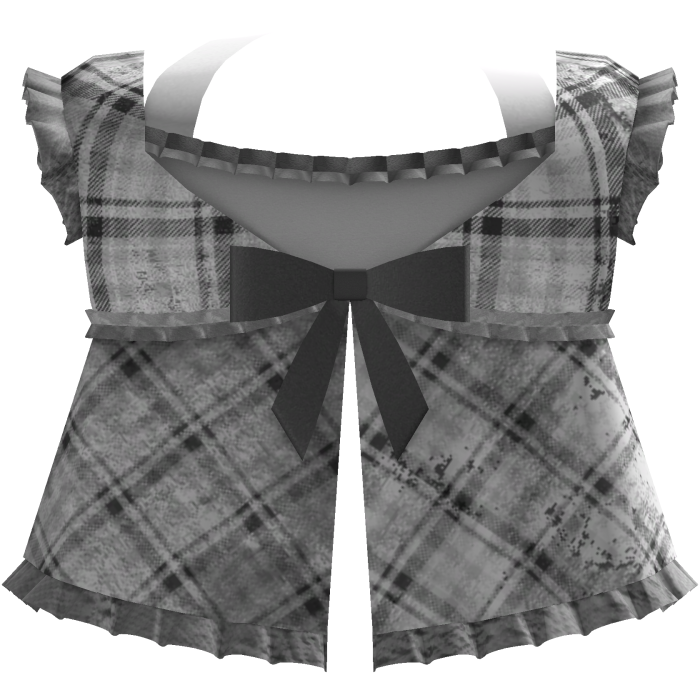  ♱ gothic emo white plaid top w ribbon n ruffles