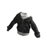 ardor* - open zip hoodie w/shirt (black)