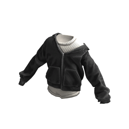 ardor* - open zip hoodie w/shirt (black)