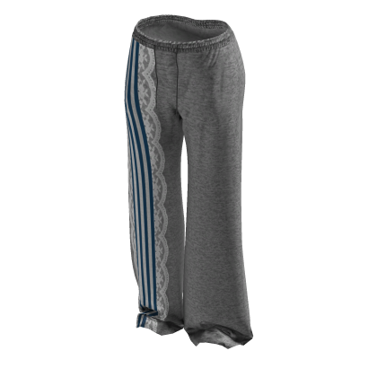 Grey/Blue Striped Lace Sweatpants