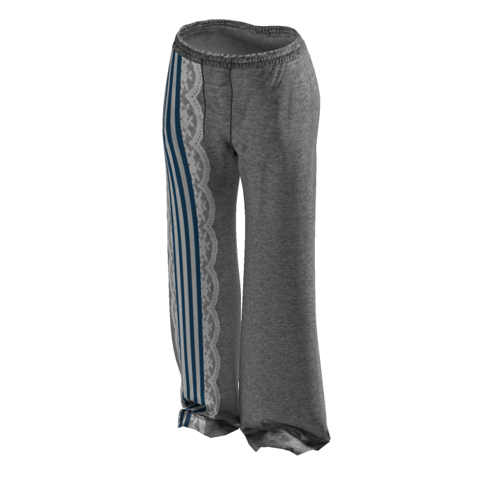 Grey/Blue Striped Lace Sweatpants