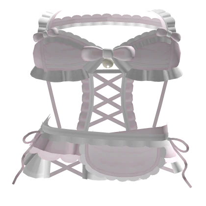 ♡ meow!! cutesi pink & white kitty cat lace corset | Roblox Item