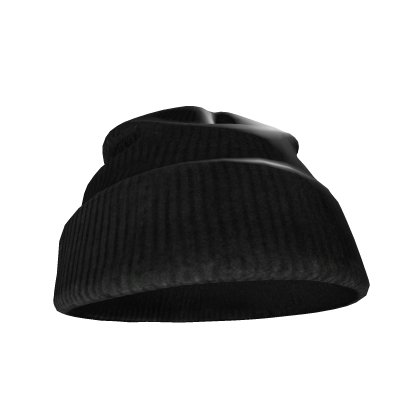 Worn black beanie on white backdrop Roblox item