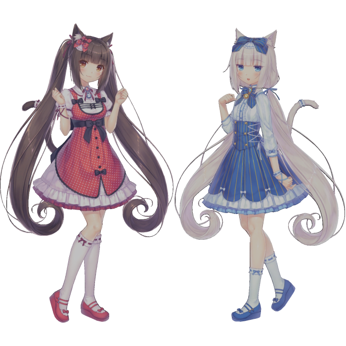 Chocola w Vanilla NekoPara CatGirls Cutout