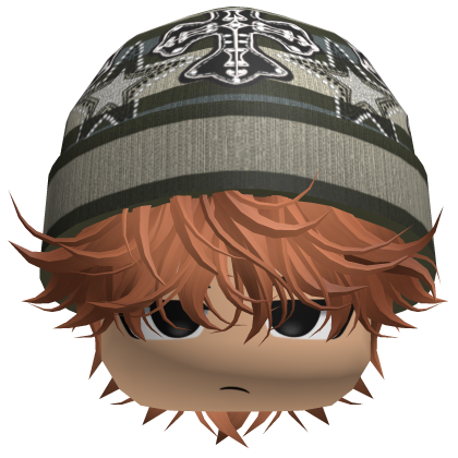 Messy Spikey Hair W/ Skater Beanie Ginger Roblox item