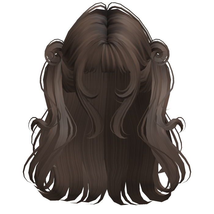 Brown Cute Girly Twirly Pigtails