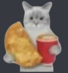 cat holding food