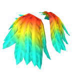 Angelic Feathered Shoulder Split Adornment Rainbow