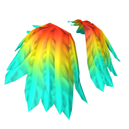 Angelic Feathered Shoulder Split Adornment Rainbow thumbnail