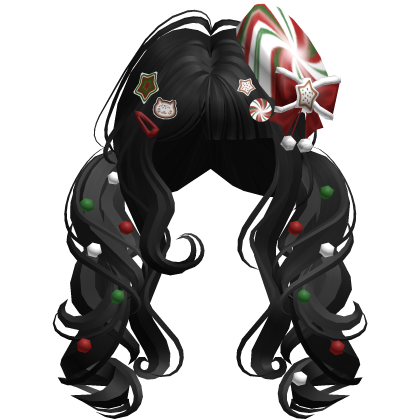 ♡ Christmas Peppermint Pigtails (Black)