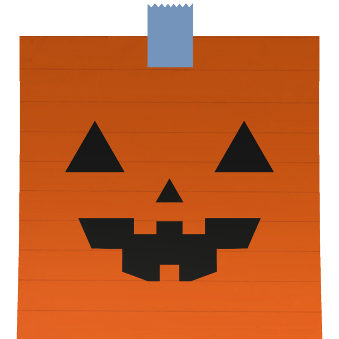 Halloween Pumpkin Face Sticky Note