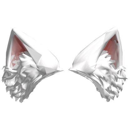 White Fluffy Fox Ears Roblox item