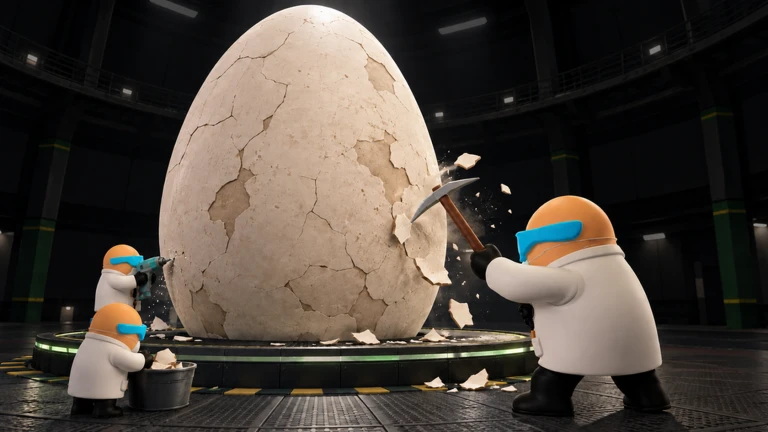 卵を割る🥚