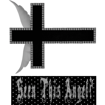 alt black polka dot angel studded cross hair clip Roblox item