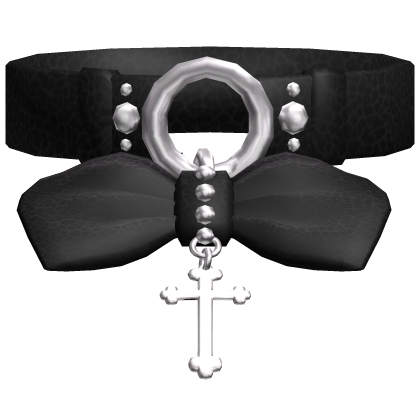 Emo Bat Ribbon Choker Black