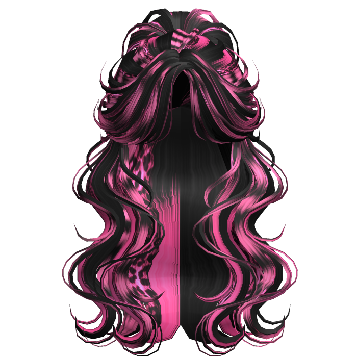 Crimped Wavy Empress Ponytail Pink Stripes