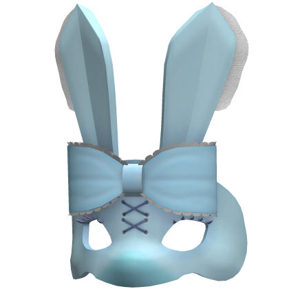 Bunny Rabbit Bow Masquerade Mask Blue/White Roblox item