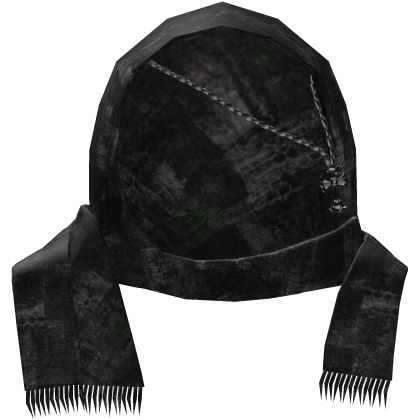 Green Grunge Head Scarf w/ Gothic Cross Chain