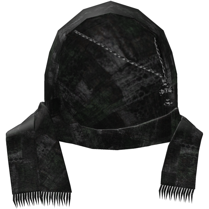 Green Grunge Head Scarf w/ Gothic Cross Chain