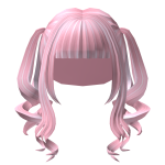 Pastel Pink Curly Pigtails