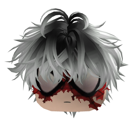 Y2K Monochrome Hair with Spider-Man Mask Emo Roblox item