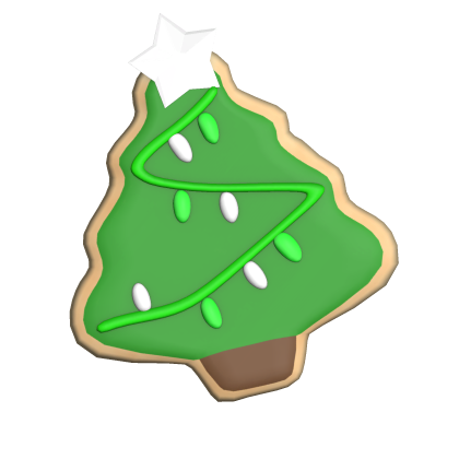 green christmas tree sugar cookie