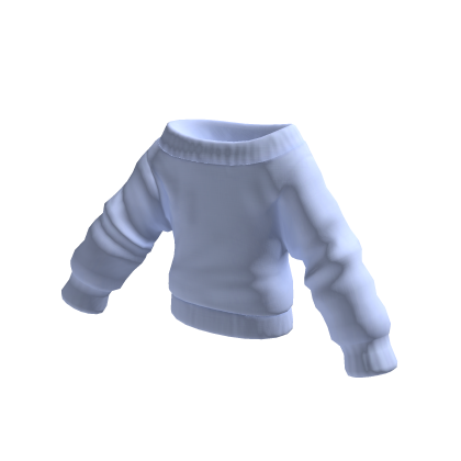 Blue Oversized Off Shoulder Sweater