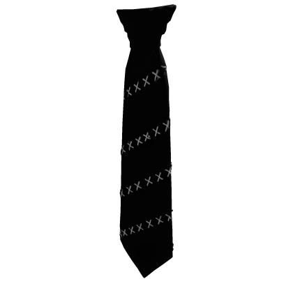 ✕ (っ˕ -｡) stitched black tie Roblox item