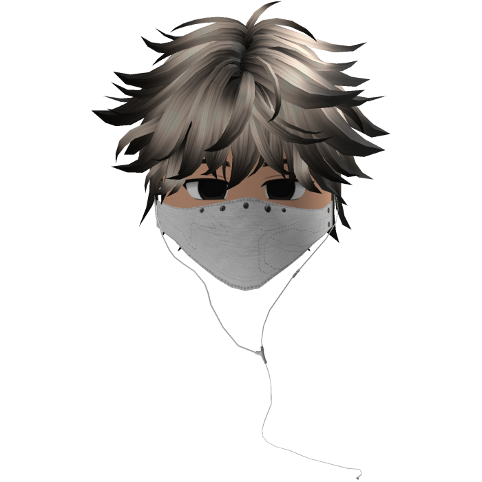 Cute Emo Boy Headphones Mask white Y2K ( blonde )