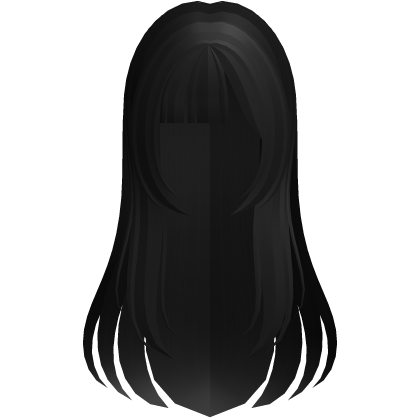 shoujo anime girl hair w side bangs black Roblox item