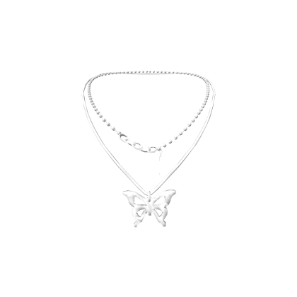 y2k butterfly cross chain necklace