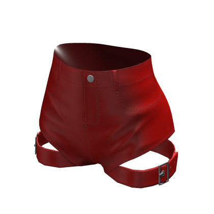 Y2K High Waisted Latex Red Shorts thumbnail