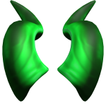 Emerald Pluto Horns