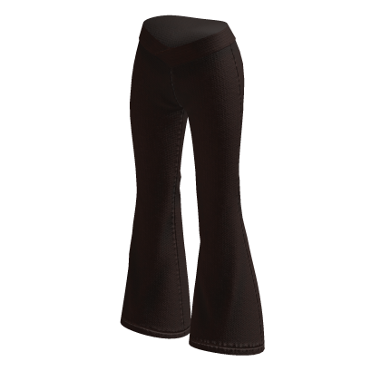 Flared Pants with V Waist (Brown)
