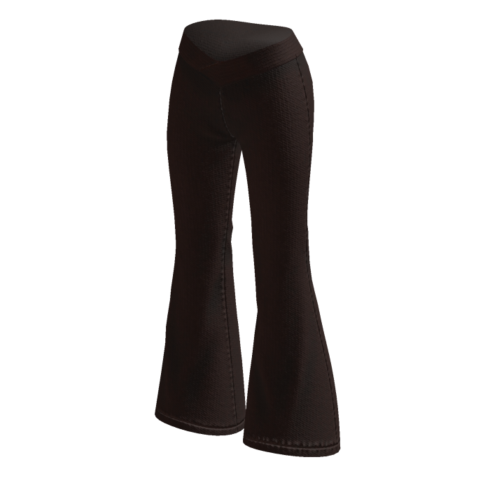 Flared Pants with V Waist (Brown)