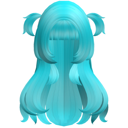 Cute Long Straight Pigtails (Ocean Blue) Roblox item