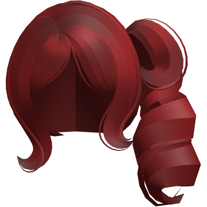 moe cutecore curly big side ponytail red