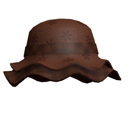 brown flannel ruffle hat thumbnail