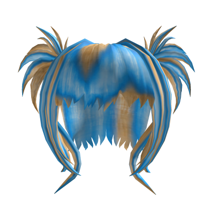 Blonde and Cyan Scene Spiky Pigtails Hair Roblox item