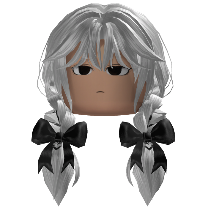 Twin Braided Hair w/ Bows (Silver)